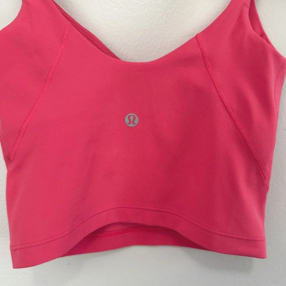 Lululemon Women's Align Cropped‎ Cami Tank Top A/B Cup In Glaze Pink Size 0